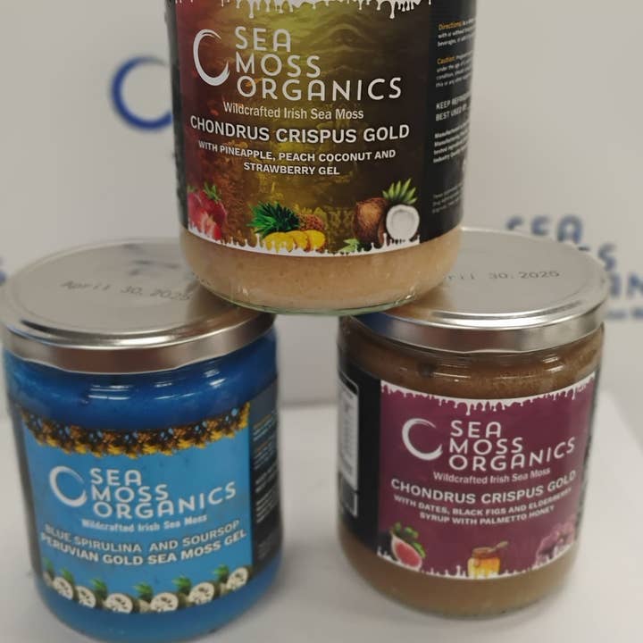 Sea Moss Organics LLC - Wholesale Oral Supplement/Vitamin - Sea Moss Gel – Pineapple, Strawberry, Coconut & Peach 1