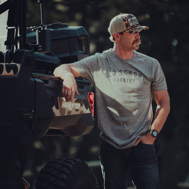 Rural Cloth - Wholesale Screen Printed T-Shirt - Men's - Old School Country - Heather Gray