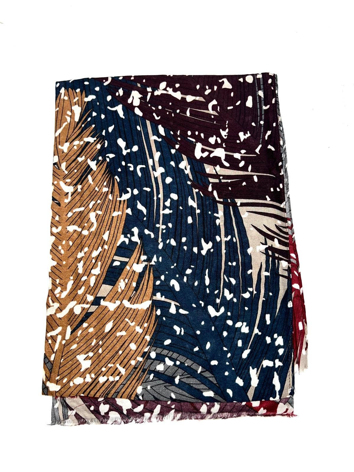 LINETA - Wholesale Scarf - Women's - H2018-77 Scarf with leaf pattern print15