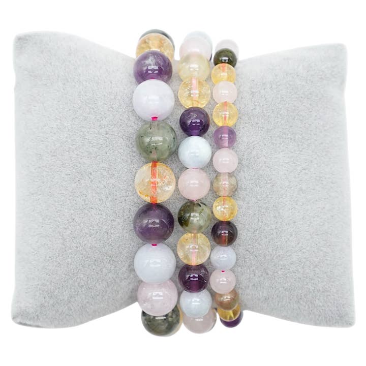 Flerfarvet kvartsarmbånd for engroshandel hos Foliesbijoux