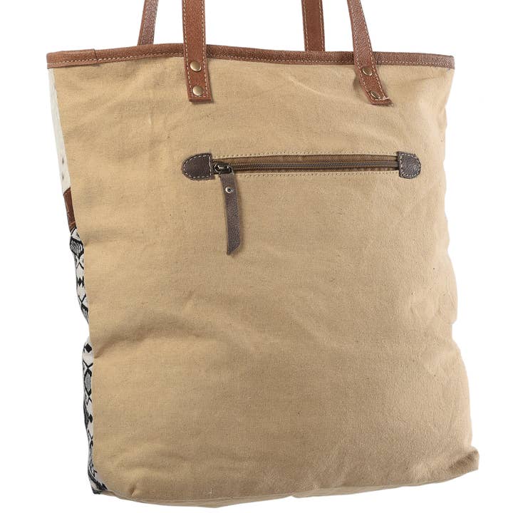 Clea Ray Canvas Bags & Clothing - Wholesale Tote Bag - Unisex - DARK BLUE TOTE W/FUR1