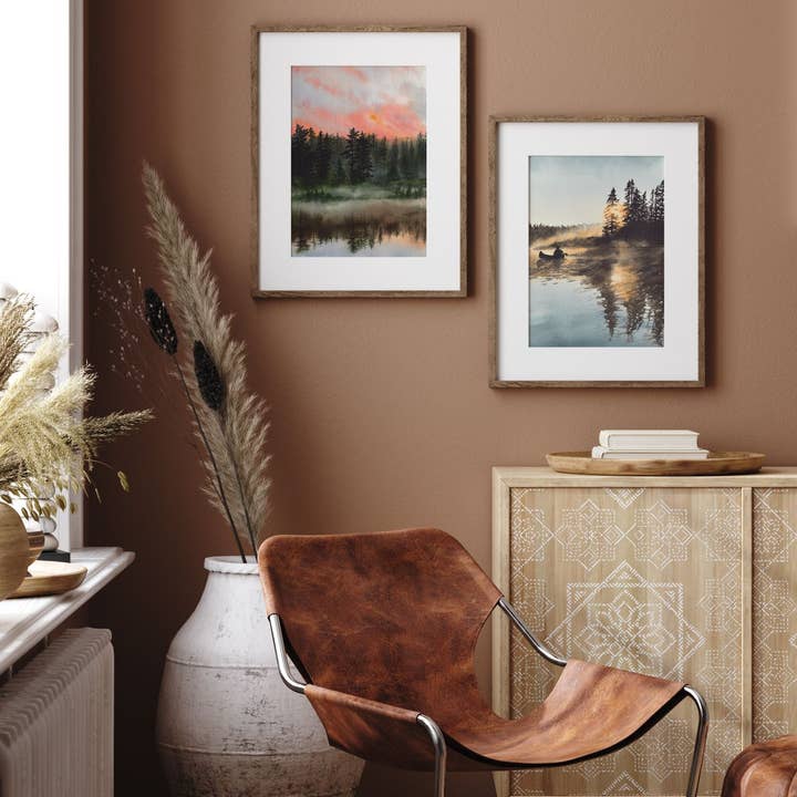 Paperbec Design Co. - Wholesale Art Print - "Rockwood Morning Dew" Lake Sunrise Watercolor Print4