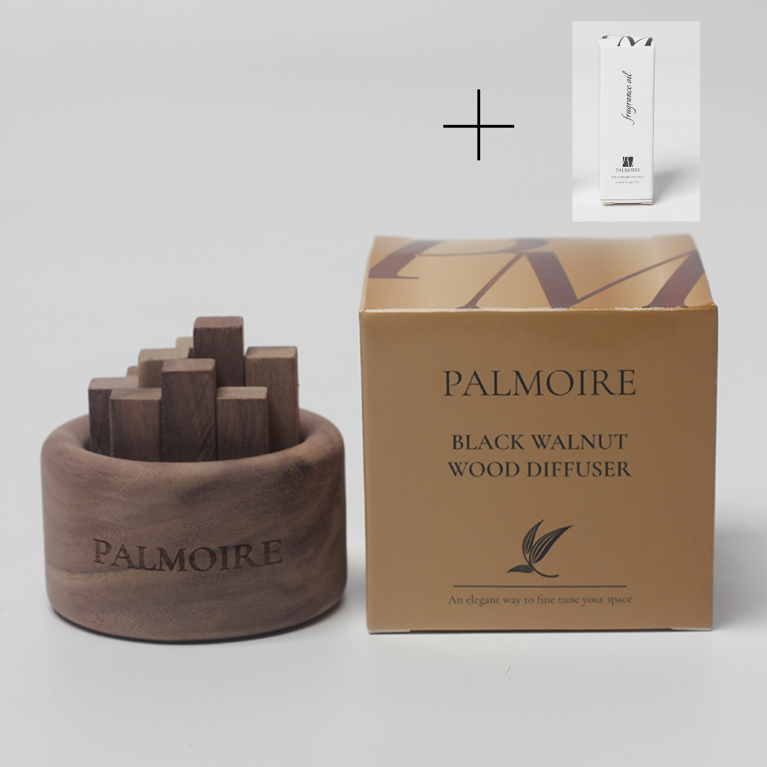 Palmoire Home Fragrance - Vente Diffuseur à tiges - Diffuseur en bois d'aromathérapie - Noyer noir0