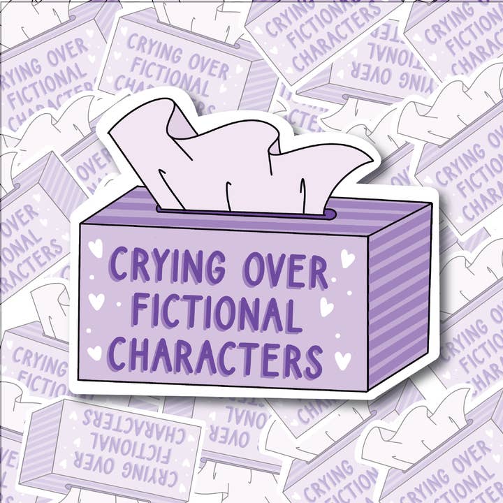 Kelli's Creations - Wholesale Phone & Laptop Stickers - Crying Over Fictional Characters Sticker, Booktok, Kindle st