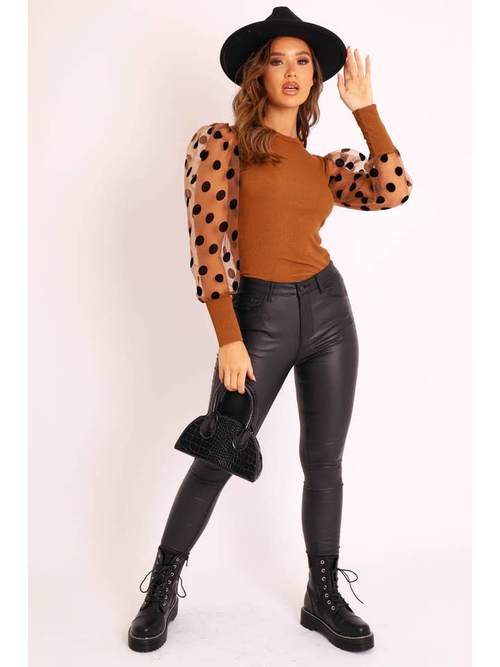 Negro Vaqueros pitillo negros con revestimiento de PU - Rachell de venta al por mayor en Faire1