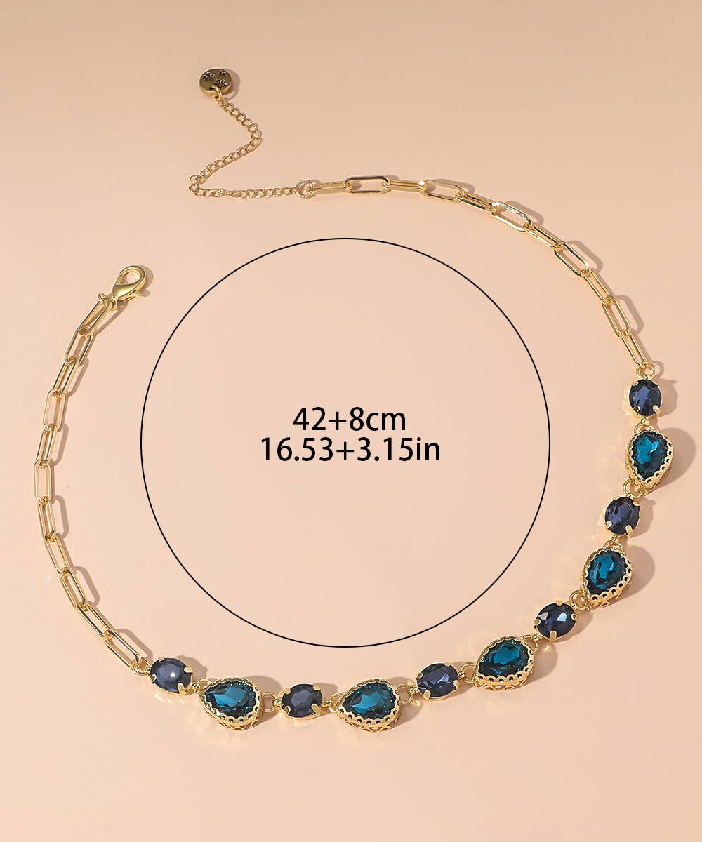 Blossom bijoux - Wholesale Halskettinghanger - Blossom bijoux ketting met kristal- en gouden metalen strass steentjes 25AHCC2031