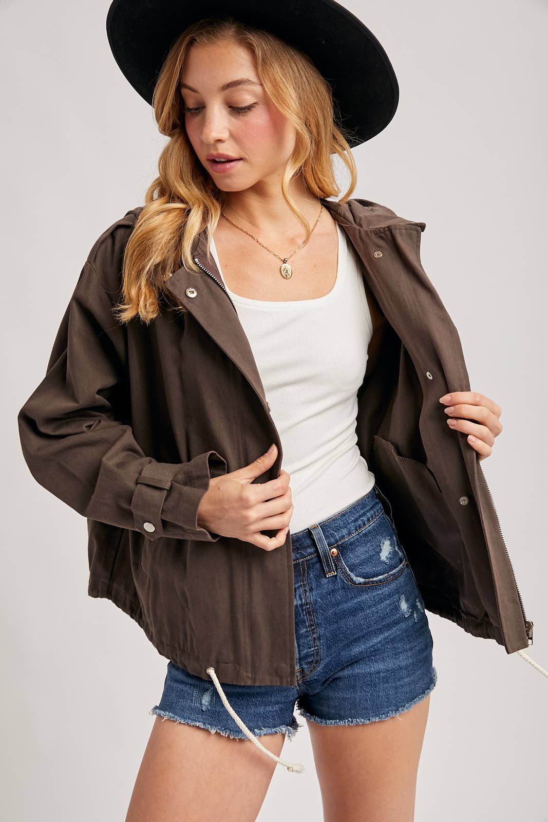 Bluivy – wholesale Jacket – Women's – DRAWSTRING HOODED JACKET0