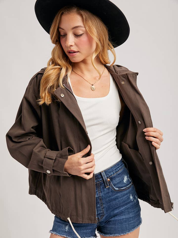 Bluivy – wholesale Jacket – Women's – DRAWSTRING HOODED JACKET0