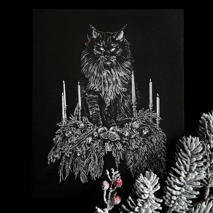 Death of Seasons – Impressão artística por atacado – Impressão Yule Cat 8x101