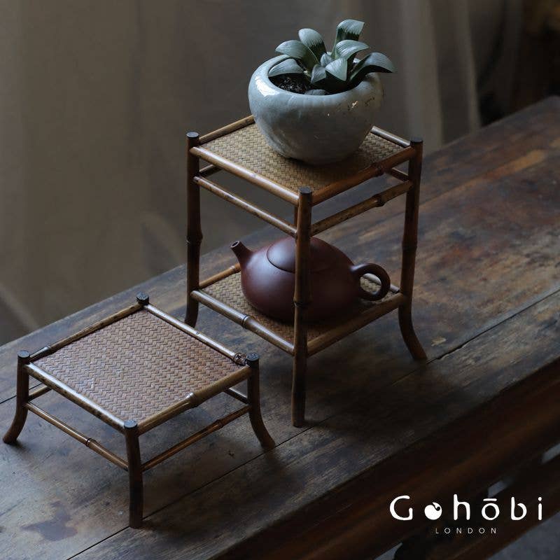 Gohobi （We cover U.S. import duties） - Wholesale Side Table - Gohobi Handmade Bamboo Display Table – Desktop Meilu Gushan Tea Stand & Mini Bonsai Platform2
