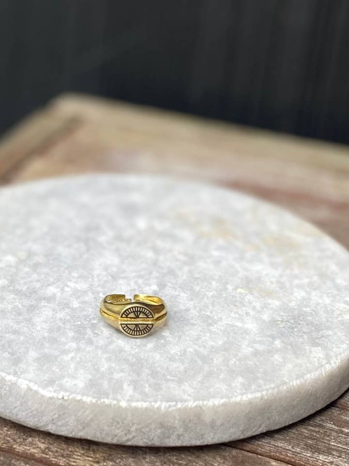 Anéis empilháveis de relógio de sol em latão (2) por atacado de Modern Madini