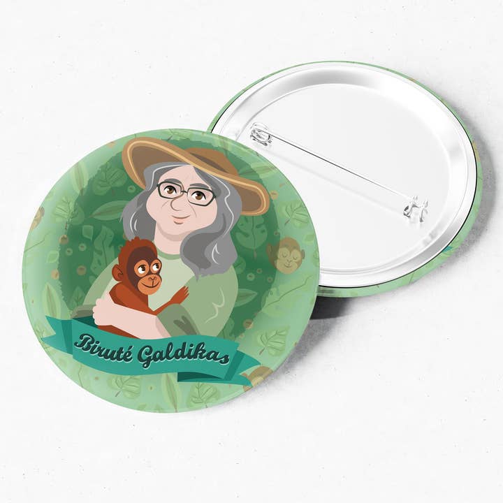 Kvinnor i Science Pin, Science Gift, Kvinnor i Galdikas, Kvinnor för wholesale av Irene Renon illustrations