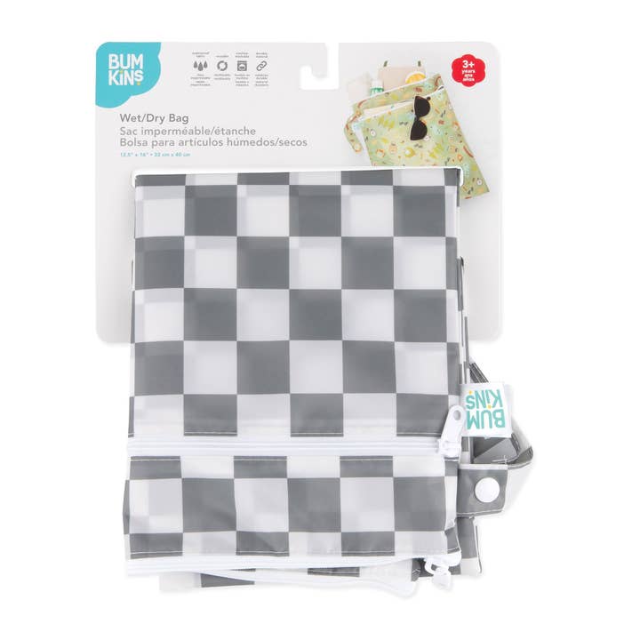 Bumkins - Wholesale Wet Bag - Kids & Baby - Wet/Dry Bag: Charcoal Check16