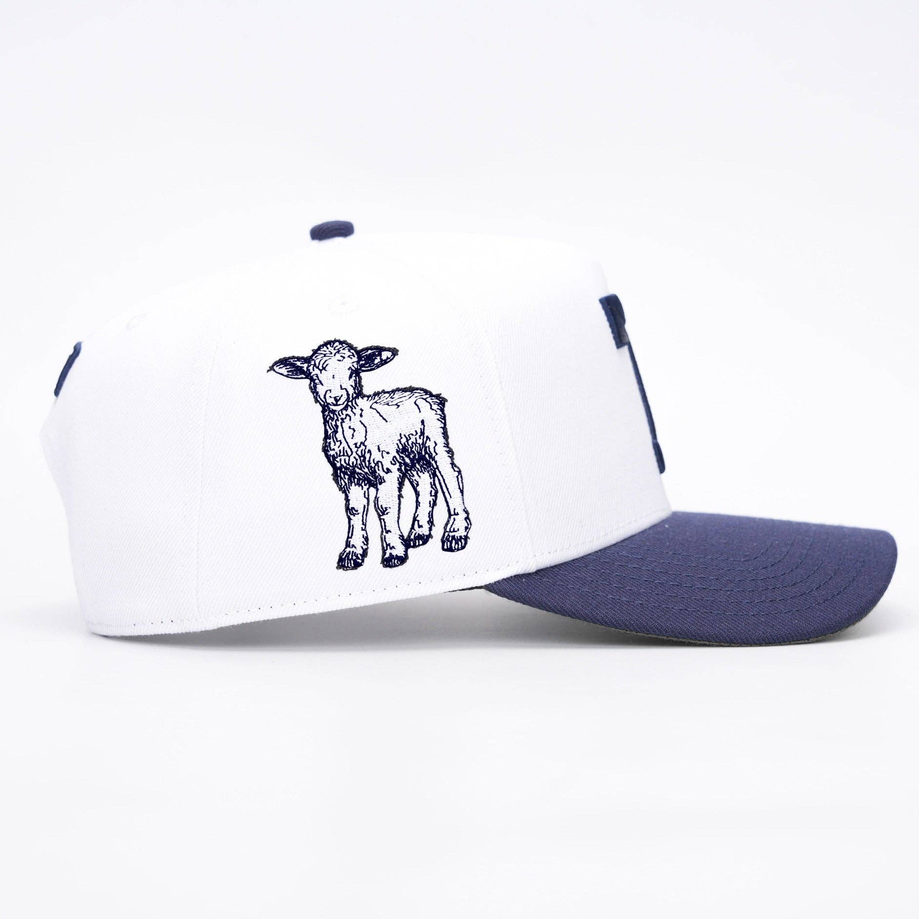 Malta Apparel LLC - Wholesale Baseball Cap - Unisex - [PRE-ORDER - SHIPS JANUARY 16TH] ‘7’ Premium Wool Blend SnapBack - White/Navy1
