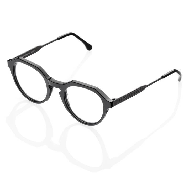 DPV085-06 men's women's round black acetate eyeglasses for wholesale by dp69