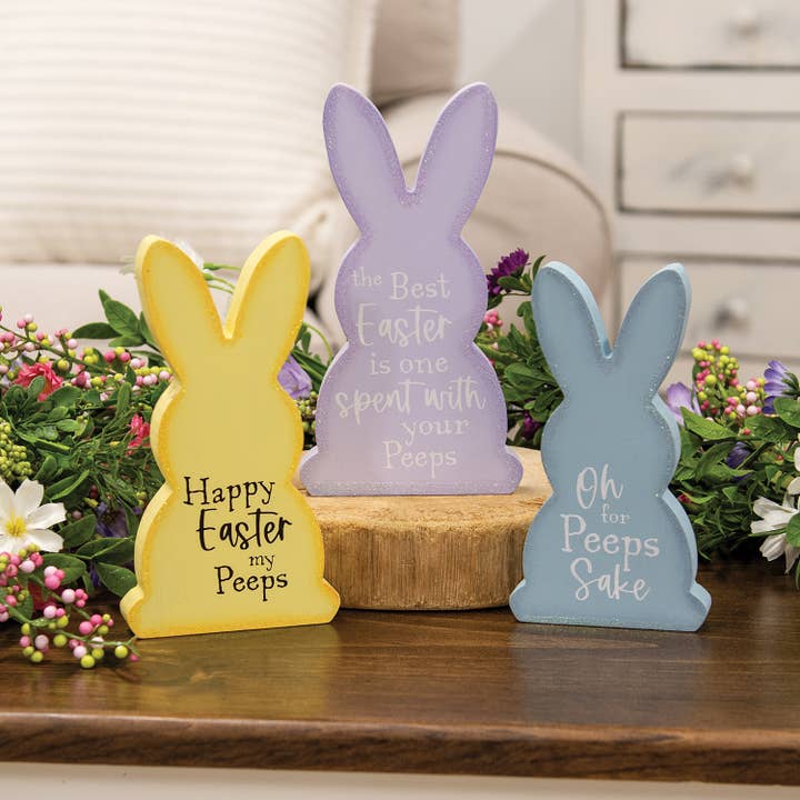 Col House Designs - Wholesale Decorative Tabletop Object - 3/Set - For Peeps Sake Chunky Bunny Sitters1