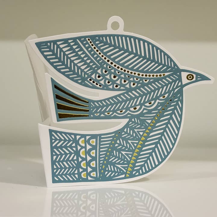 Bird Blue - Décoration en papier pour la vente par Halfpenny Postage Intl