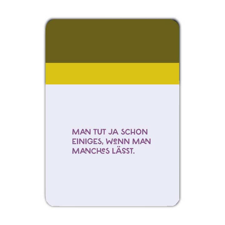 Postkarte Man tut ja schon einiges, wenn man manches lässt. für den Großhandel von Fritzante