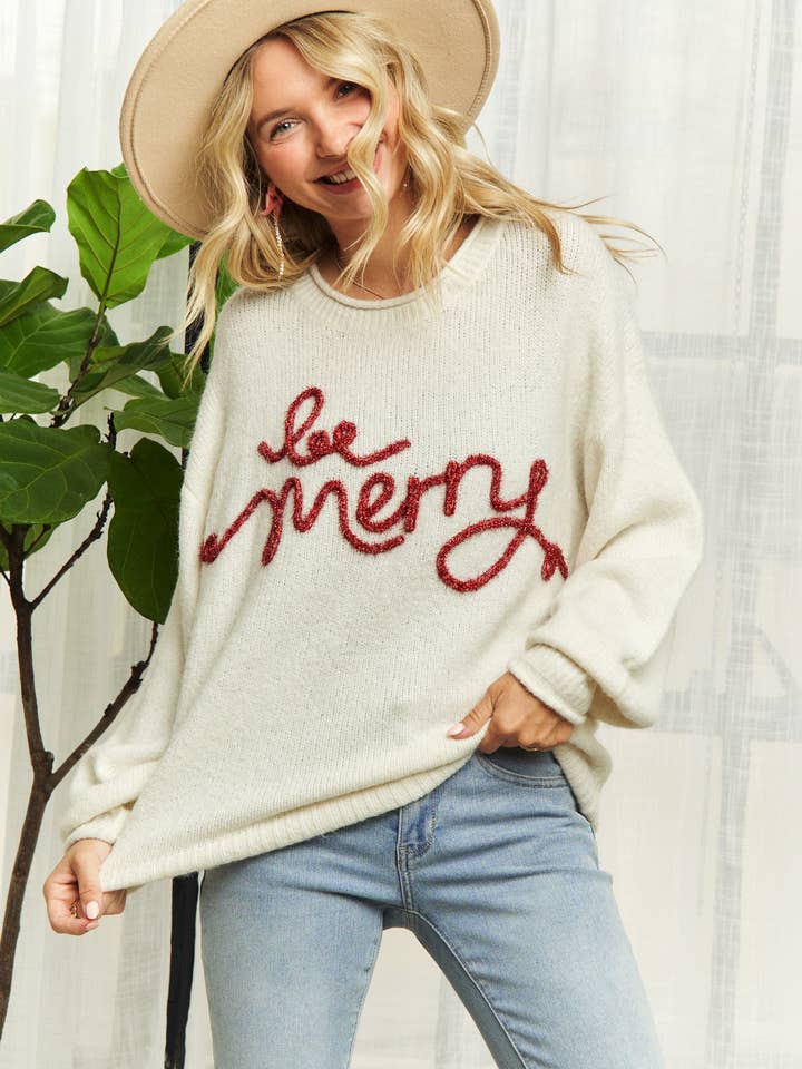Madelyn - Wholesale Knit Sweater - Women's - LESW3439 - X-MAS DECOR ACCENT SWEATER TOP13