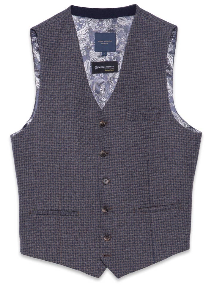 Herrenweste aus Wollmischgarn in Taupe und Grau für den Großhandel von GUIDE LONDON