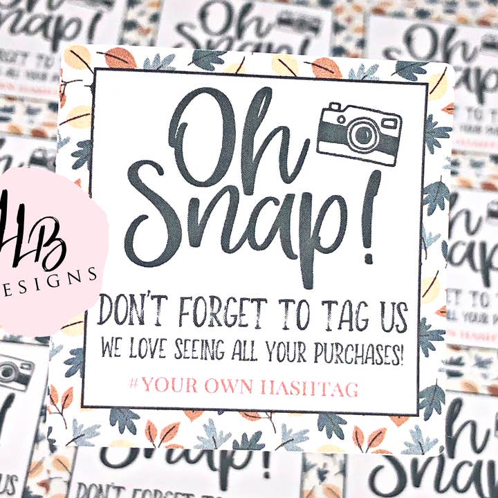 Faites appel à Snap ! #Hashtag | Autocollants d'emballage | Image de marque d'entreprise | Autocollants pour petites boutiques | Numéro d'autocollant : S0041 | Prêt à expédier pour la vente par LLB Designs Studio
