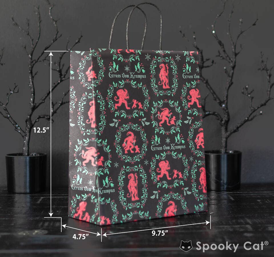 Spooky Cat Press - Vente Pochette cadeau - Sac vintage Krampus Creepmas1