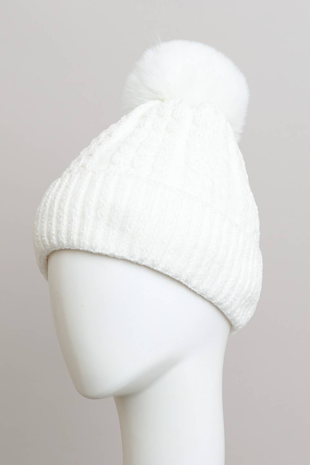 Leto Accessories - Wholesale Beanie - Women's - Velvet Cable Knit Beanie with Pom – Highest Quality Fabric2