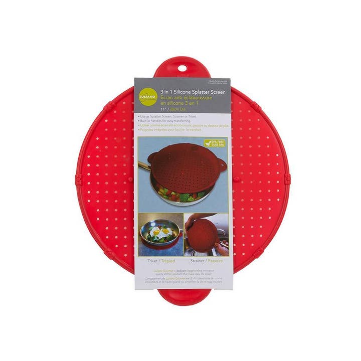 L.Gourmet 11" Dia. 3 in 1 Silicone Splatter Screen for wholesale by Luciano Gourmet