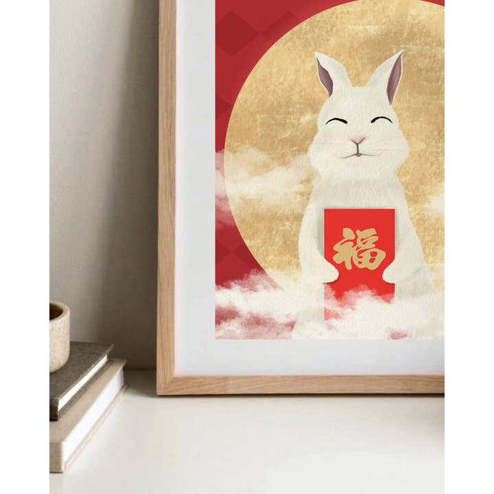 Pawssionate Art - Wholesale Art Print - Lucky Rabbit Art Print, Lunar New Year 2023, Cute Wall Art3