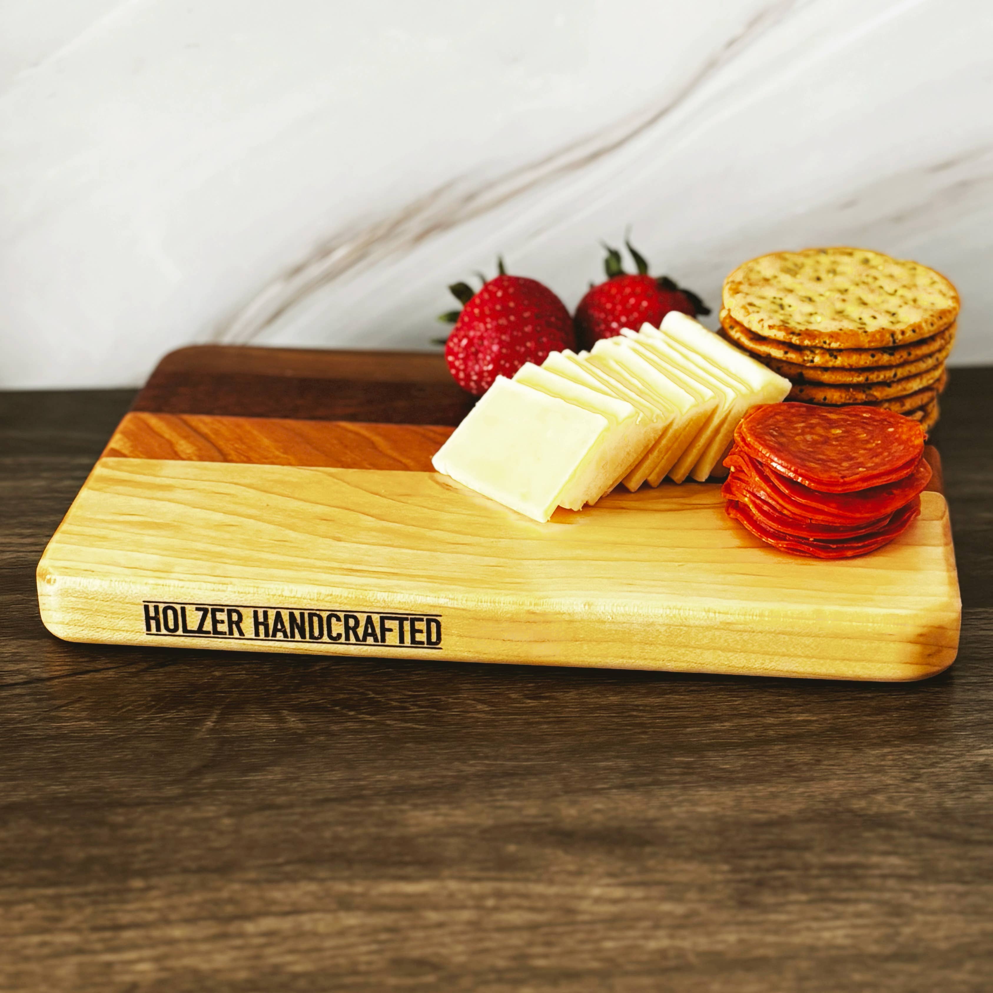 Holzer Handcrafted ® - Wholesale Cutting Board - Handmade Cutting Board 9" x 6" x .8" | Maple, Cherry, Sapele, Walnut Hardwood | Holzer Handcrafted7