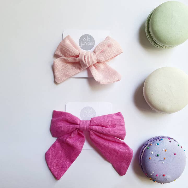 Girl Bow Clips Set - Pinks for wholesale by Wild Juniper