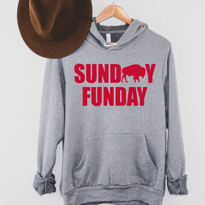 Sunday Funday Unisex Fleece hættetrøje - Buffalo for engroshandel hos Into The Desert