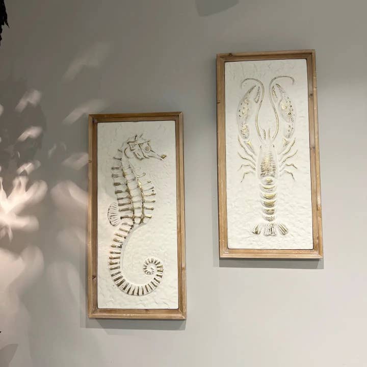 Wood-Framed Marine Life Wall Decor for wholesale by Vagabond Vintage