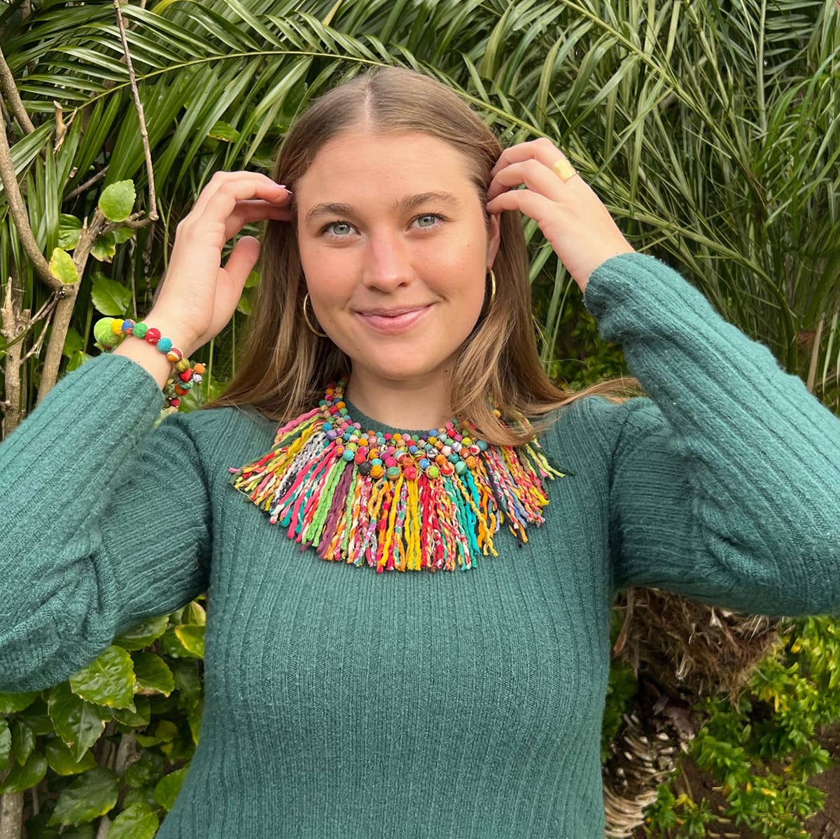 WorldFinds – Engroshandel Halskæde med store vedhæng – Kantha Pastiche halskæde1