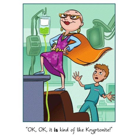 Kræft Opmuntring „Kryponite“ Kræft Pige for engroshandel hos Wordy Bird Cards