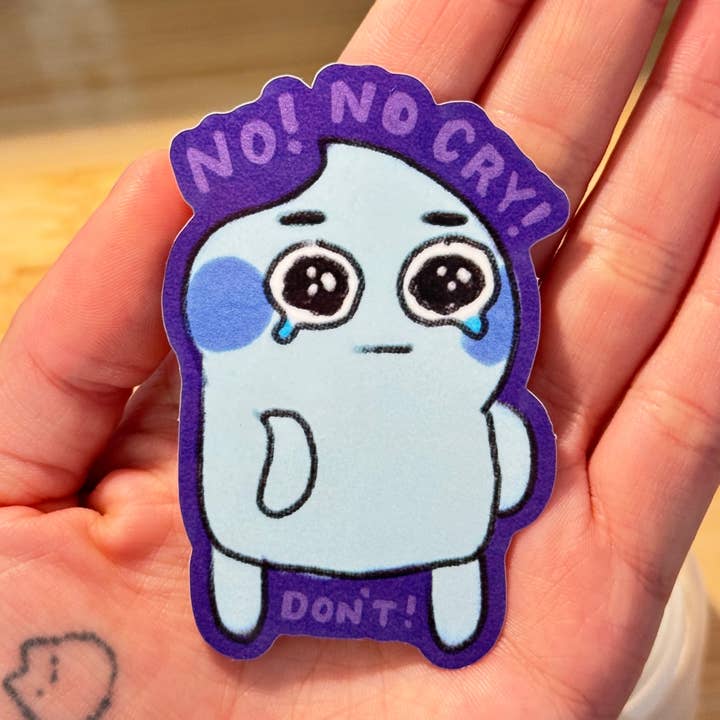 no cry weep sticker </3 for wholesale by Stay Okay Studio