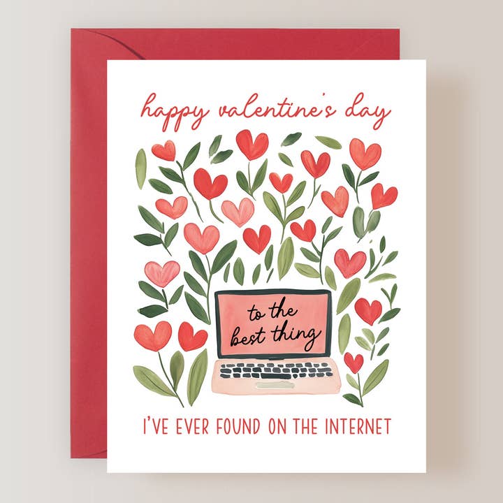 Online Dating Valentine's Day Card for wholesale by Firefly Paper Studio, LLC
