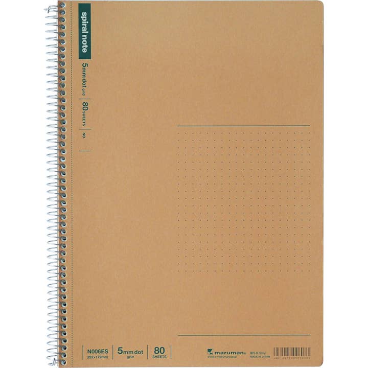 MARUMAN SPIRAL NOTE BASIC NOTEBOOK B5 DOT GRID 80 SHEETS for wholesale by JPT America