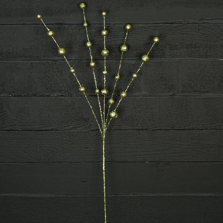 ISB96090GR- 35in Glittered Ball Spray-Green for wholesale by Impressive Enterprises, Inc.