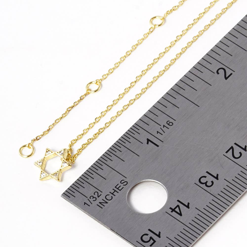 Sensibling Corp. - Wholesale Pendant/Charm Necklace - Gold Dipped Stone Pointed Star Of David Pendant Necklace2