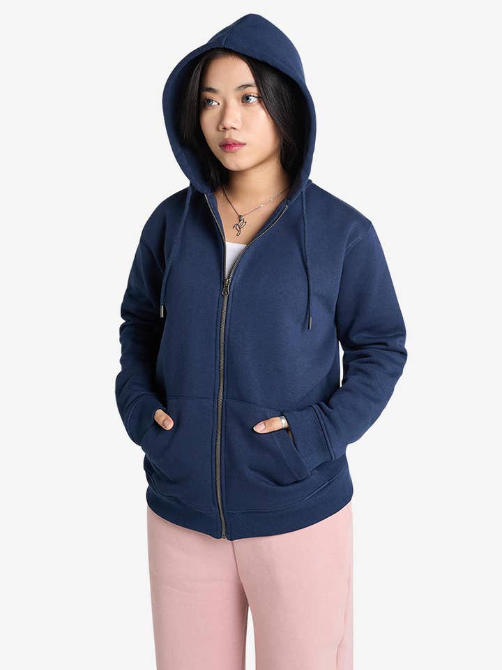 Premium Relaxed Zip Hoodie - Admiral Navy for wholesale by Strides Co