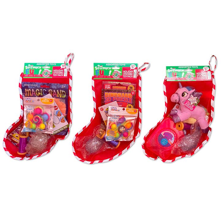 Novelty Brands - Wholesale Toy Set - Kids - Christmas Holiday Stocking 6 Piece Toy Pack - 6/Pack