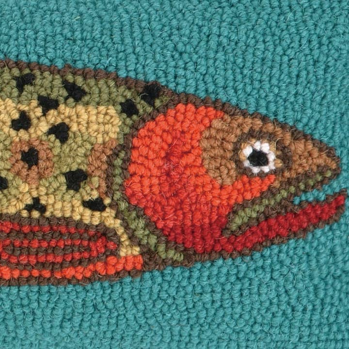 Peking Handicraft - Wholesale Throw/Decorative Pillow - Trout Right Hook Pillow - Suzanne Nicoll