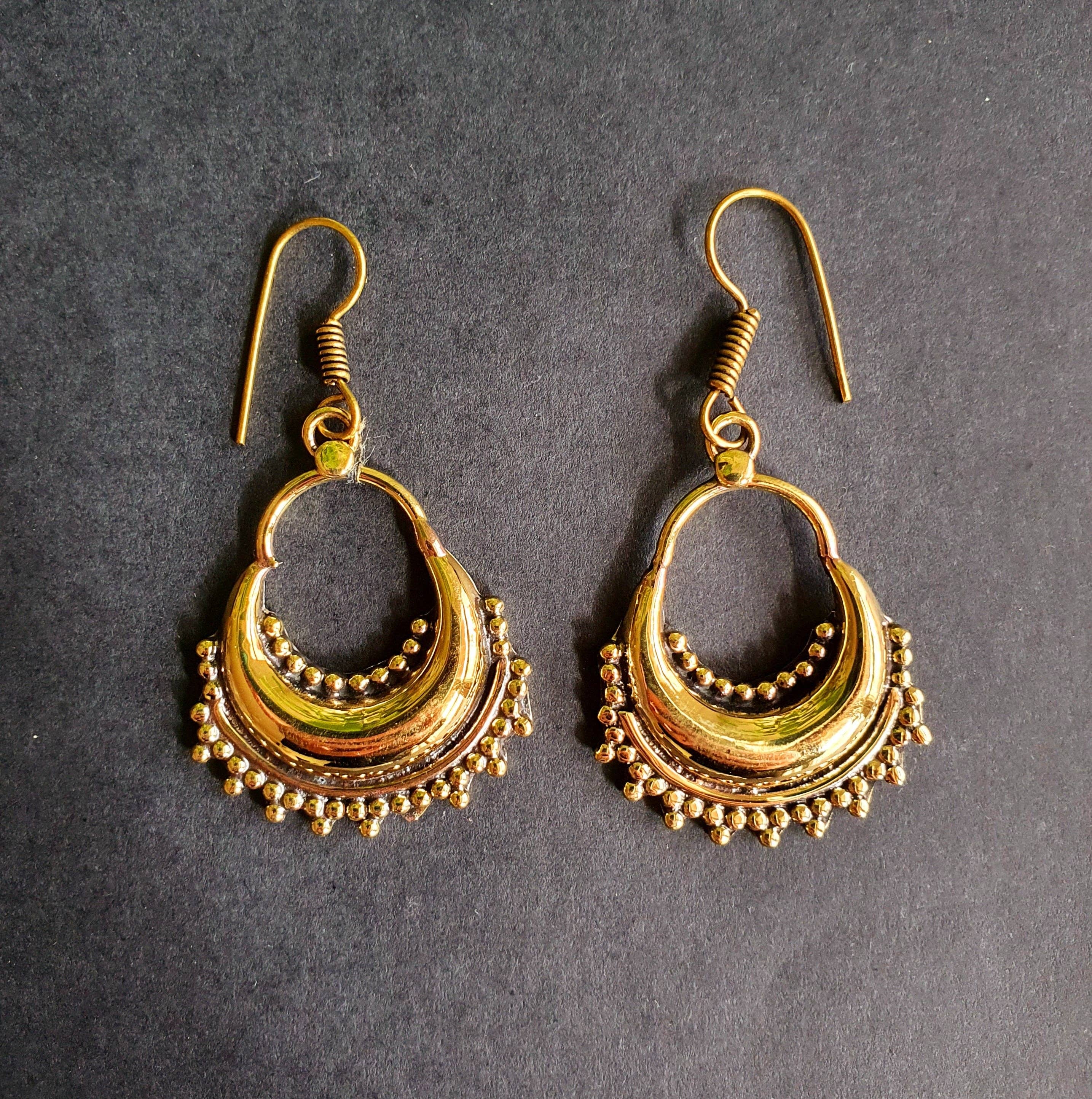 Kaali Boutique – wholesale Hängande örhängen – Etniska mässingörhängen / Illuminati / Mandala / Geometrisk / Rustik / Hippie / Zigenare / Psy / Boho / Bohemisk /0