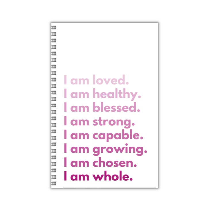Positive affirmation spiral notebook for wholesale by Mamie L. Pack Media