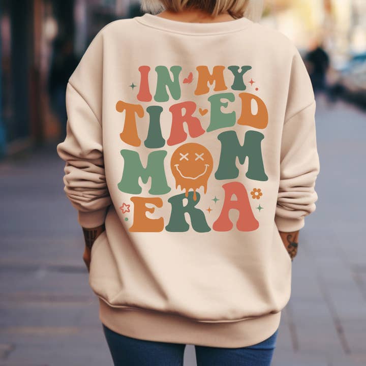 Tired Mom Era Boy Mom Sweatshirt & Mama Gifts for wholesale by Made by Dom Designs