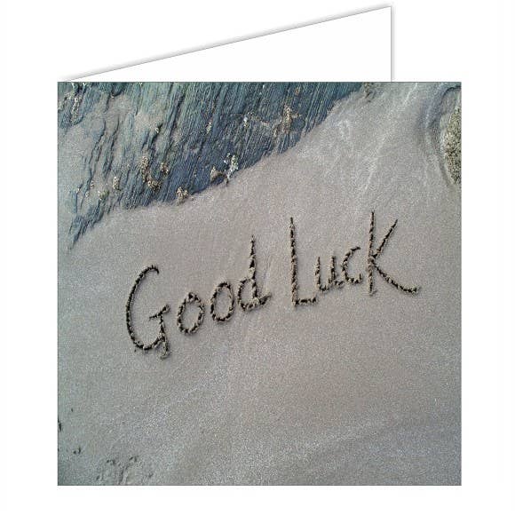 "Good Luck" SandScript Card for wholesale by Nauticalia