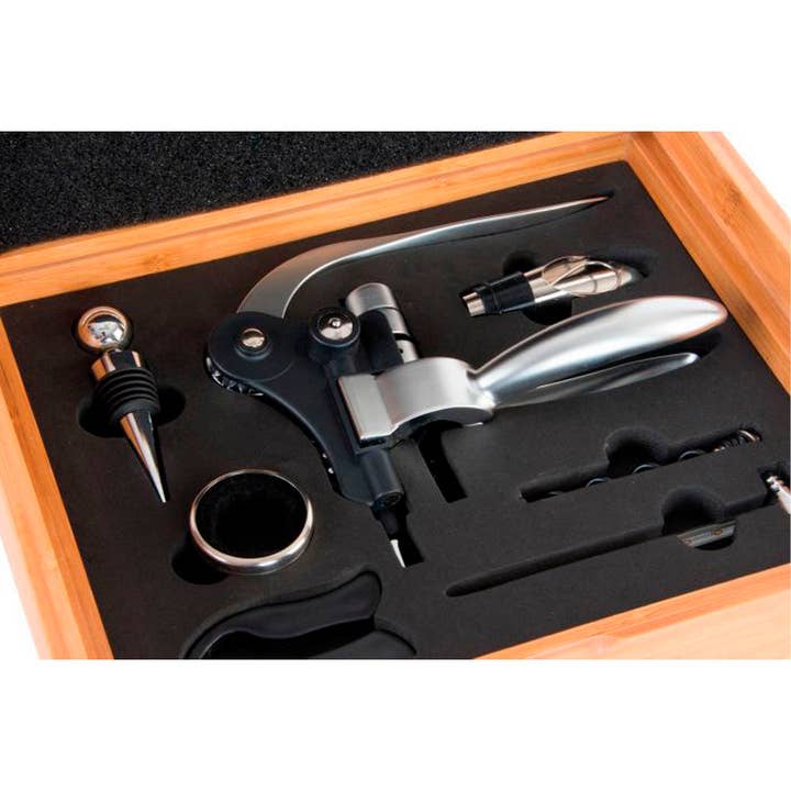 Pufmania - Wholesale Wine Tool Set - Wine Corkscrew Kit in Wooden Case1