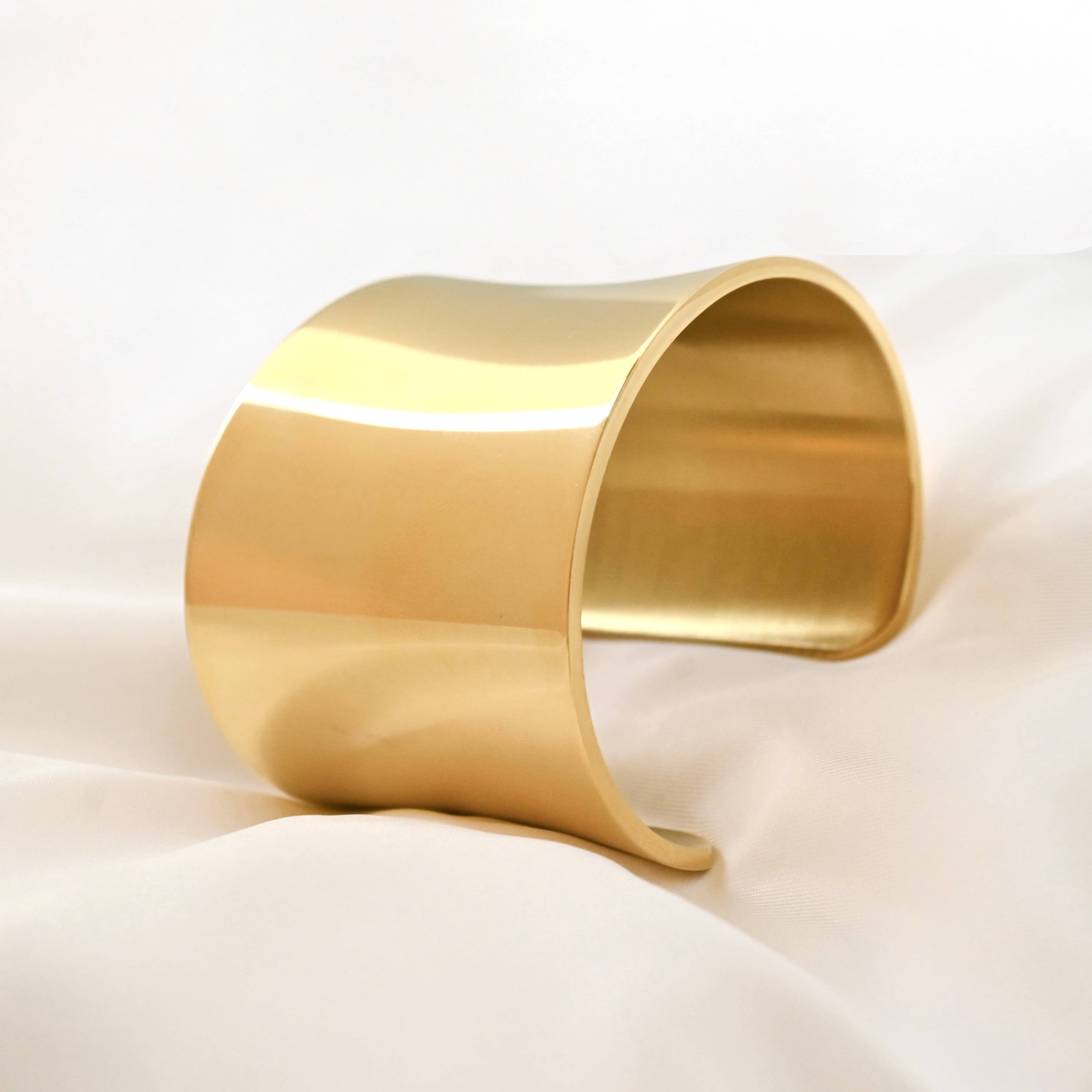 Blueyejewelry - Wholesale Cuff Bracelet - Statement Cuff Bracelet - Waterproof Wide Gold Bangle2