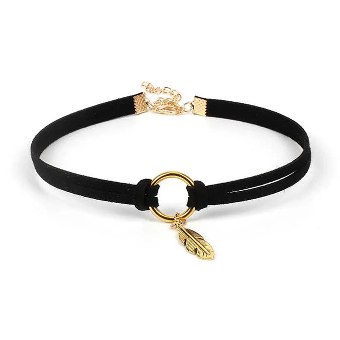 Retro Velvet Feather Necklace wholesale for wholesale by Gooddiy